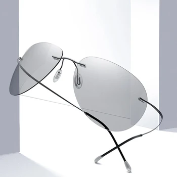 Vyrai Ultralight Titano Poliarizuota Spalvą Lęšio Akiniai Nuo Saulės Taškus Aviacijos Stiliaus Prekės Ženklo Dizainas Saulės Akiniai Oculos De Sol