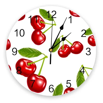 Vyšnių Vaisių Sieninis Laikrodis Virtuvės Kambarį Sienos Ornamentu Modernaus Dizaino Sieninis Laikrodis