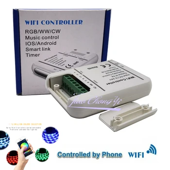 Wifi 5 kanalų RGBW/WW/CW led valdiklis 16Million spalvos išmanųjį telefoną valdyti muzikos ir laikmačio režimas magic namų wifi valdytojas
