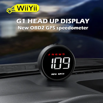 WiiYii G1 Automobilių HUD OBD2 GPS borto Kompiuteris Skaitmeninis Head Up Display Auto Speedmeter Greitis prekinis, galinis Stiklo Projektorius Visiems Automobilių