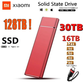 XIAOMI Didelės spartos Išorės SSD 64TB 32TB 16TB 4TB 8 TB 2TB 500GBexternal Kietąjį Diską, USB 3.1 Typc-C Išorės Nešiojamas KOMPIUTERIS