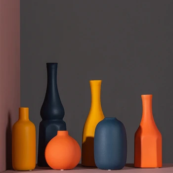 Šiaurės Morandi Spalvos Keramikos Vaza Gėlės, Dekoratyviniai Rankų Darbo Vaza Užpildas Stalo Lentynos Kambarį Naujų Namų Dekoro Priedai