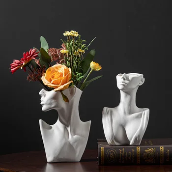 Šiaurės Stiliaus Keramikos Vaza Moters Kūno Modelis Modernią Meno Vaza Namų Puošybai Kūrybos Vazonas Kambarį Apdaila