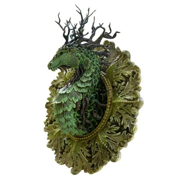 Žalia Patraukli Dekoro Tikroviški Miško Dragon Skulptūros, Statulėlės Dervos Statula Praktinių Mažų Sienų Dekoras Patalpų Drakonas