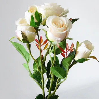 1 Filialas 5 Galvutės Šviežių Rožių Dirbtinės Gėlės Nekilnojamojo Touch Gėlės Namuose Vestuves Dekoro Netikrą Mažas Rožių Žiedų Puokštė Nuotrauka 2