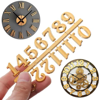 1 Set Romėniški Skaitmenys Arba arabiškų Laikrodis, Reikmenys Kvarcinis Laikrodis Ciferblatas Remontas PASIDARYK pats Laikrodis Pakeitimo Priedai Aukso Nuotrauka 2