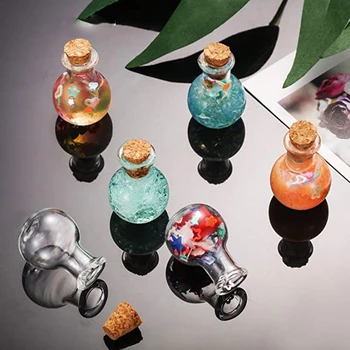 10 Vnt. Stiklinių Butelių, Miniatiūriniai Gėrimo Butelis Mini Kamštienos Stiklo Buteliukai Vestuvių 