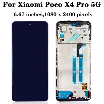 100% Testas Xiaomi Poco X4 Pro 5G 2201116PG LCD Su Touch Ekranas skaitmeninis keitiklis Asamblėjos Poco X4Pro 5G LCD atsarginės Dalys Nuotrauka 2