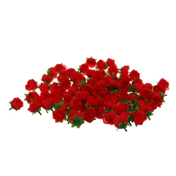 100 x Dirbtinių Gėlių Galvos Rožės Deco Rozetės 