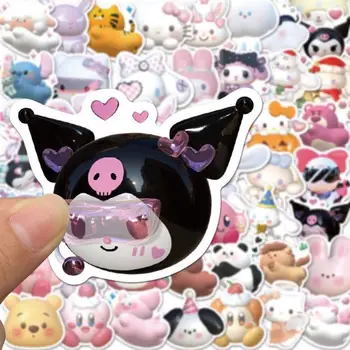 100vnt 3D Sanrio Lipdukai Kawaii Hello Kitty Kuromi Mymelody Nešiojamojo Telefono dėklas Lipdukas Ins Vandeniui Lipdukas Vaikams, Žaislų, Dovanų Nuotrauka 2
