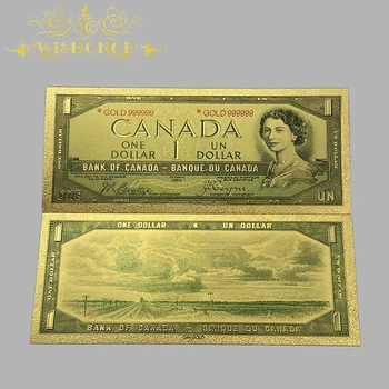 10vnt/daug Gražus Kanada Banknotų 1 10 100 Kanados Dolerių Banknotų į 24k Auksu Surinkimo Nuotrauka 2