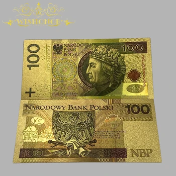 10vnt/daug Naujų Spalvų Lenkija Banknotų 50 100 200 500 Zlotų Banknotų į 24K Auksu Surinkimo Nuotrauka 2