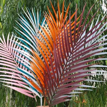 10vnt Dirbtinis Vieną Palmių Lapų Modeliavimas Augalų Plastiko Palmių Šakos Žalumos, Augalų, skirtų Gėlių Išdėstymas Verbų sekmadienis Nuotrauka 2