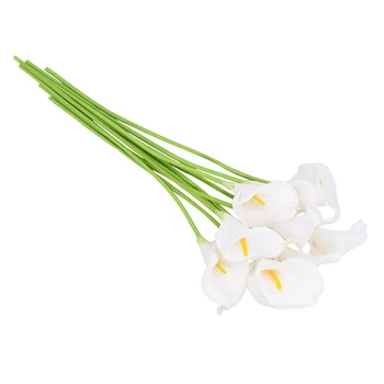 10vnt Dirbtinės Gėlės PU Calla Lily Flores Puokštės, Vestuvių Dekoravimas Netikras Gėles Namų Puošybai Dirbtiniai Augalai Nuotrauka 2