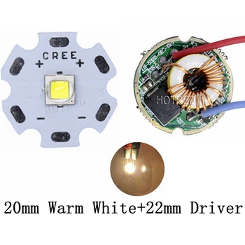 10W Cree XM-L2 T6 XML2 T6 LED Šviesos 20mm PCB Balta Šiltai Balta Neutrali Balta + 22mm 5 Režimai, 3-12V Tvarkyklė, Skirta 