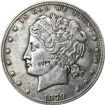 1879 m. jav $1 Doleris monetos KOPIJA 2 Tipas Nuotrauka 2