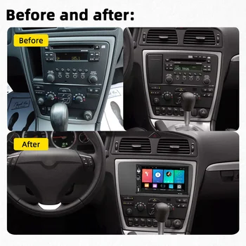 2 Din Automobilio Radijo Volvo V70 XC70 S60 2004-2007 M. 7 Colių Carplay Multimedia Player Galvos Vienetas GPS Navigacija Android 