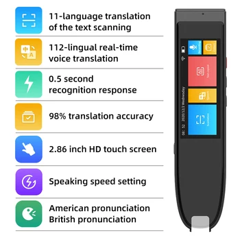 2022 Nešiojamų Smart 112 Kalbos Vertėjas Pen Daugiafunkcį Neprisijungęs Vertimas Realiu Laiku Kalbą Vertėjas Pen Skaityti Nuotrauka 2