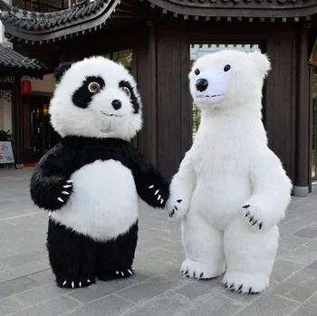 260cm Pripučiami Polar Bear Animacinį personažą kostiumas Talismanas Kostiumas Reklamos Ceremonija Fancy Dress Šalies Gyvūnų karnavalas prop Nuotrauka 2