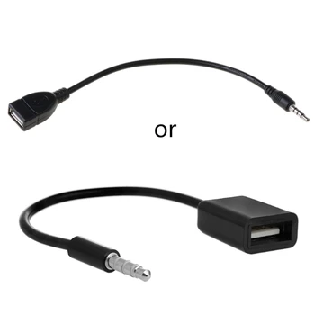 3.5 mm Male AUX Garso Kištuko Lizdą, USB 2.0 Moterų Keitiklio Kabelį, Laidą Fr Automobilinį MP3 Nuotrauka 2