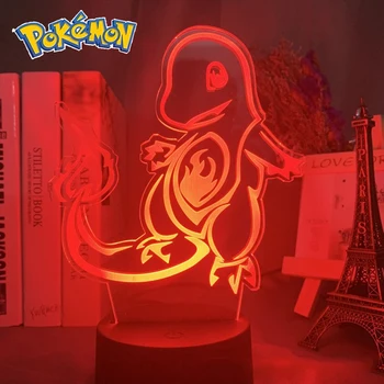 3D Naktį Šviesos Pokemon Pikachu LED Kūrybos Dovana, Miegamasis Darbastalio Apdaila Animacinį Personažą Lempos Vaikų Gimtadienio Dovana. Nuotrauka 2