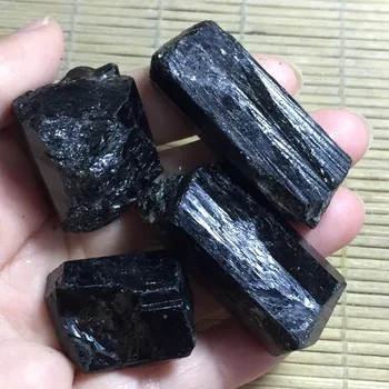 3pcs Žalias Juodas Turmalinas Mineralinių Pavyzdys Chakra Kristalai ir akmenys, Metafizinės oro valymo gydymo akmens 30-40mm Nuotrauka 2