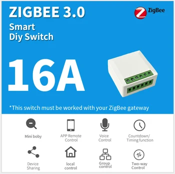 5 VNT ZBMINI Zigbee 3.0 dvipusis Smart Switch Paramos SmartThings,Tuya,Protingas Gyvenimas,eWeLink,ATSPALVIS Tiltas,Namų Asistentas,Zigbee2MQTT Nuotrauka 2