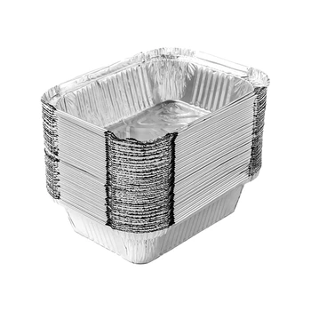 50PCS Aliuminio Folijos Plokštelėje Visos Disponuojamos Sutirštės Maisto Konteineryje GRILIS Dėklas Takeaway, Pakavimo Dėžės, Virtuvės Valgių Kepimo Įrankis Nuotrauka 2
