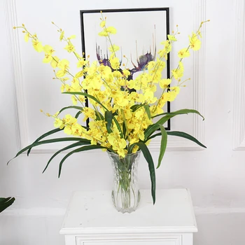 60cm Dirbtiniai Augalai Šilko Gėlės gladiolus Lapų puokštę Žalumynų Krūmų Home Office Sodo Dekoro Plastiko Žaluma, Lapų, žolės Nuotrauka 2