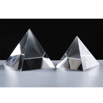 8CM K9 AAA Krištolo Stiklo Piramidės Prespapjė natūralus akmuo ir 3.1 colių mineralų kristalai Fengshui Statulėlės Už Namų Biuro Dekoras Nuotrauka 2