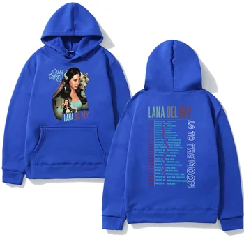 90-ųjų Dainininkė Lana Del Rey La Į Mėnulį Kelionių Spausdinti Hoodie Hip-Hop Vintage Mados Atsitiktinis Megztinis Harajuku Palaidinukė Streetwear Nuotrauka 2