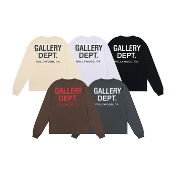 Amerikos Mados DEPTDouble Verpalai, Medvilnės ilgomis rankovėmis marškinėliai Įvairių spalvų Pagrindinių Modelių Keturis Sezonus Aukštos kokybės Marškinėliai Nuotrauka 2