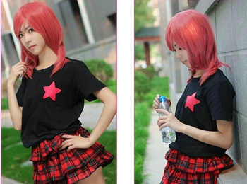 Anime Love Live Cosplay T-shirt Maki Nishikino marškinėliai Vasaros Medvilnės Trumpas rankovėmis Vyrams, moterims, Trišakiai viršūnės Nuotrauka 2