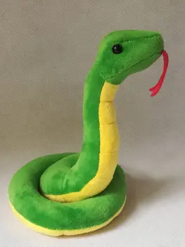 apie 18x12cm gražių animacinių filmų žalia gyvatė, pliušinis žaislas, minkšti lėlės vaiko žaislas gimtadienio dovana h2433 Nuotrauka 2