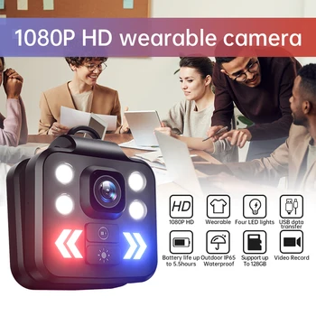 Asmens Kūno Kamera, Vaizdo įrašymas, 1080P Kūno Dėvėti Kamera su LED Ryškumas, Nešiojami Fotoaparatą, Galvos , 5-6HR Baterija Nuotrauka 2