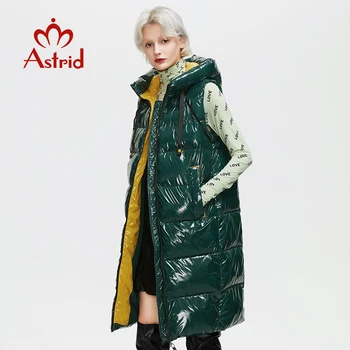 Astrid Žiemos moteriški paltai moterims parko ilgai šilta liemenė du drabužius, Ryškus mados Striukė su gobtuvu didelių dydžių moteriška apranga 8675 Nuotrauka 2