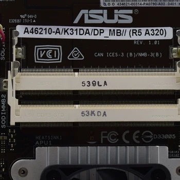 ASUS A46210-A/K31DA/DP_MB (R5 A320) pagrindinės Plokštės DDR3 Mini ITX Motininę NM70 Integruotas Borto CPU PCI-E 3.0 VGA USB3.0 Nuotrauka 2
