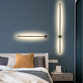 Aukso/Juoda modernios LED Sieninis veidrodis lempos šviesos paviršinio montavimo gyventi kambaryje, restoranas, kambarių sienos lempos L600mm~1400mm Nuotrauka 2