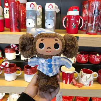 Aukštos Kokybės cheburashka pliušinis žaislas didelėmis akimis, beždžionė su drabužiais lėlės Rusija Anime kūdikis, vaikas miego nuraminti lėlės, žaislai vaikams Nuotrauka 2