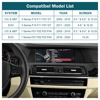 Belaidžio CarPlay BMW 5 ir 7 Serijos F10 F11 GT F07 yra f01 F02 F03 F04 2009-2020, su 