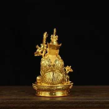 Budistų Amatų Didmeninė Subtilus Auksu Padmasambhava Aukštos Klasės Nepalas Lydinio Budos Statula Šventoji Šventykla Papuošalai Nuotrauka 2