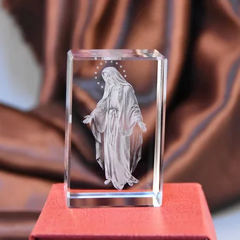 Creative 3D Lazerinis Graviravimas Mergelės Marijos Interjero Statula Apdailos Katalikų Dovanos, Namų Aksesuarai Amatai Nuotrauka 2
