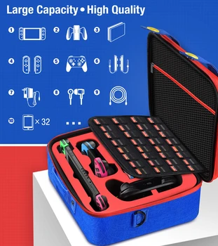 Didelis lagaminas, Nintendo Jungiklis Nešiojamų Kelionės Apsaugos Sunkiai Shell Krepšys Tinka Nintendo Perjungti ir Aksesuarai Konsolės Nuotrauka 2