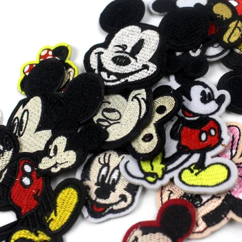 Disney Mickey Mouse Siuvinėjimo Lopai Drabužių Skylės Lyginimo Apdailos Animacinių filmų Mickey ir Minnie Lipdukai 