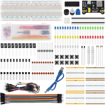 Elektronikos Įdomus Rinkinys, Maitinimo Modulis Jumper Wire 830 Taškų Breadboard Potenciometro Varžos už Arduino Nuotrauka 2