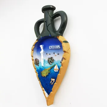 Europa 3D Kipras Skonio Šaldytuvas Magnetas Turizmo Suvenyrai, Šaldytuvas Magnetiniai Lipdukai, Kelionių Dovanų kolekcija Nuotrauka 2