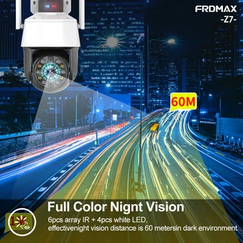 FRDMAX 5MP HD IP vaizdo Kamera 5G WIFI Lauko 30x Optinis Transfokavimas Auto Stebėjimo PTZ Kamera, Spalva Naktinio Matymo Saugumo CCTV NVR CamHi Nuotrauka 2