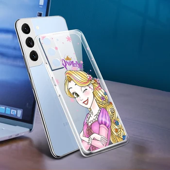 Gana Disney Princess Telefono dėklas Samsung Galaxy S21 S22 S20 FE Ultra S10 S9 Plus Lite Skaidraus Silikono Apvalkalas Coque 