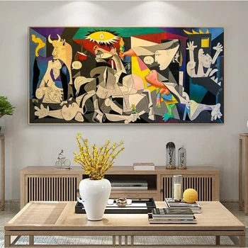 Guernica Picasso Drobės, Paveikslai, Reprodukcijos Garsaus Plakatai ir Spausdina Abstrakčiai Sienos Menas Nuotraukas, Namų Puošybai Nuotrauka 2