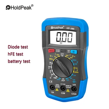 HoldPeak HP-36C Mini Skaitmeninio Multimetro Profesinės Multimetro AC/DC Rankinis Diapazono Skaitmeninis Matuoklis hFE Testeris Nešiojamų Priemonė Nuotrauka 2